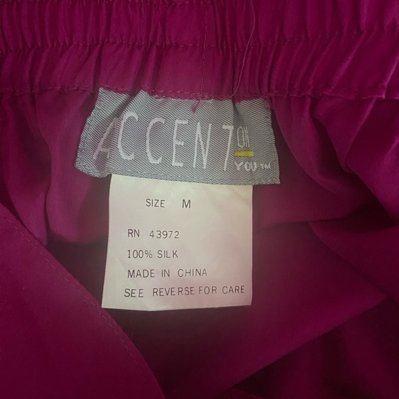 ACCENT 2PC 100% Silk Button Down Long Sleeve Shirt and Zip-Up Button pants - Picture 5 of 12